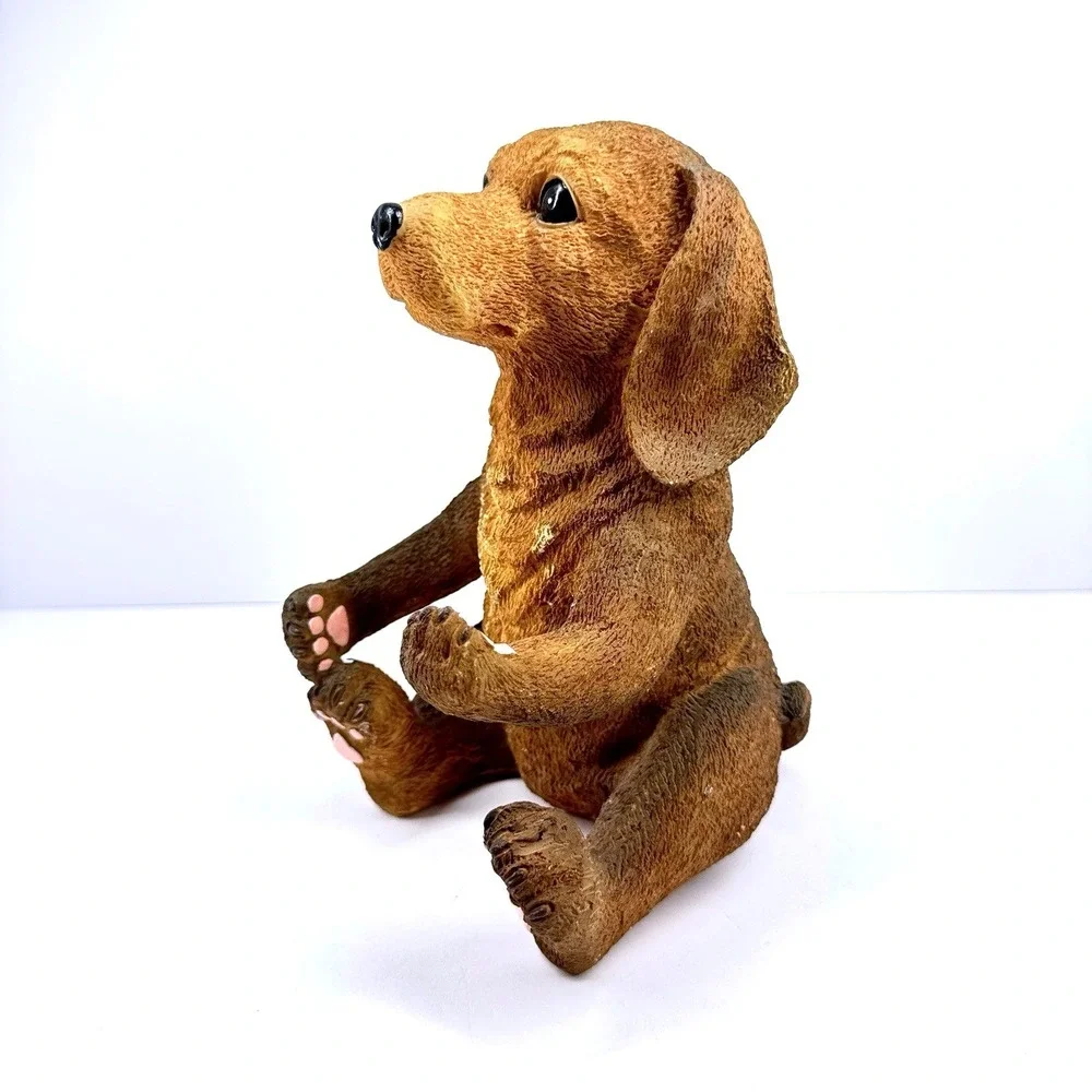 Vintage Resin Dachshund Dog Figurine Begging Pose Brown 7 Inch‎ Decor